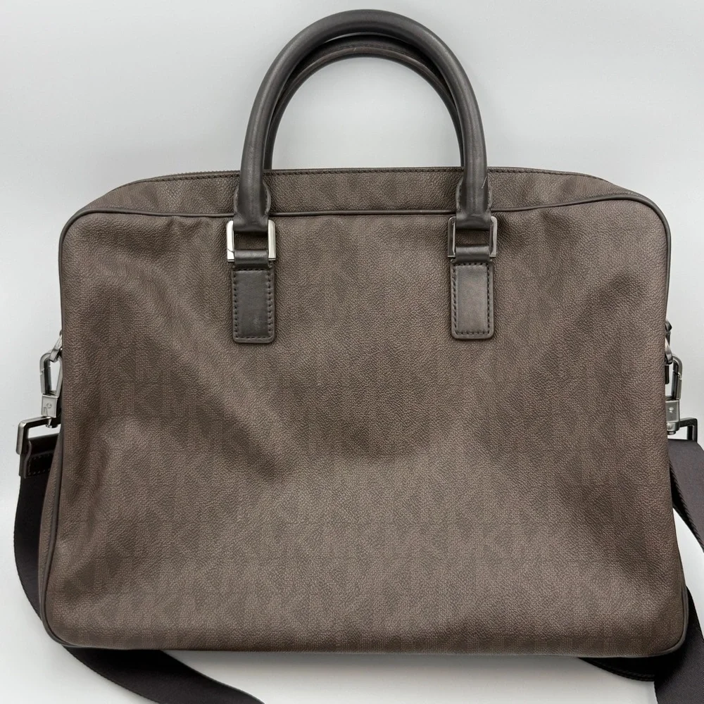Michael Kors Signature MK Brown Men's Laptop Travel Bag